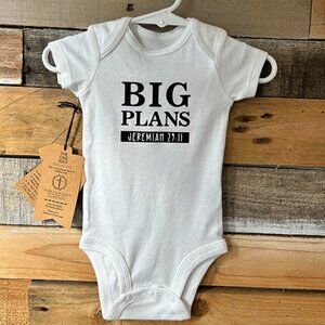 Baby Onsie, Big Plans Graphic, 3 months, White